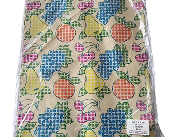 Vintage Fruit Gift Wrap Wrapping Paper 24 x 30 in Cherries Pears Grapes