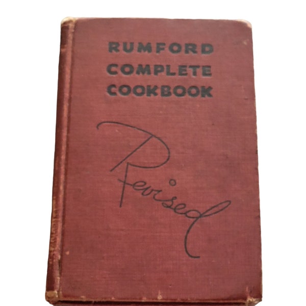 Antique 1938 Rumford Complete Cookbook Revised 209 Pages Of Recipes Cover Wear