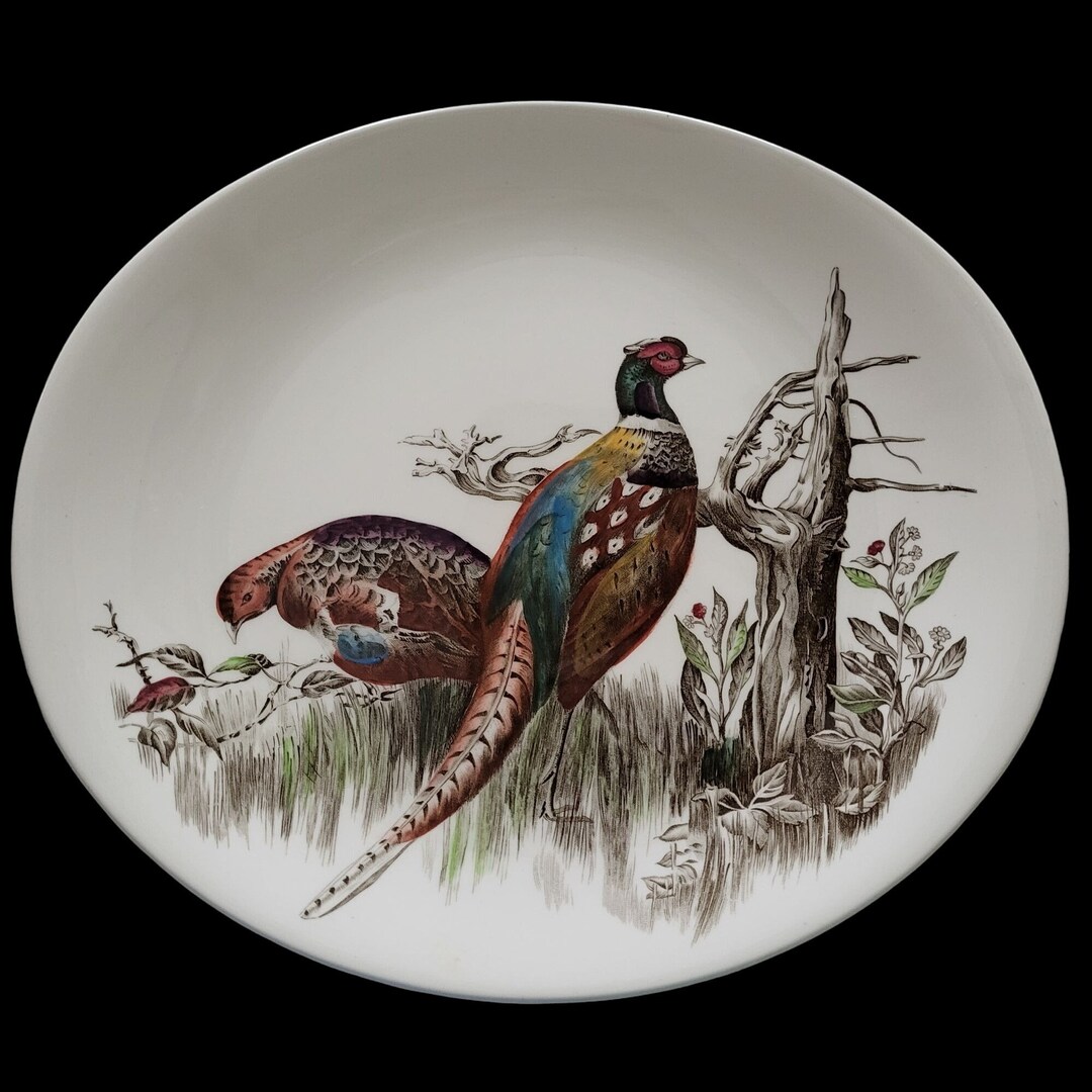 Vintage Mid Century Johnson Brothers Game Bird Oval Platter Pheasant