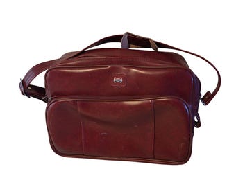 Vintage American Tourister Handgemachte Umhängetasche Burgund Braun Gepäck MCM