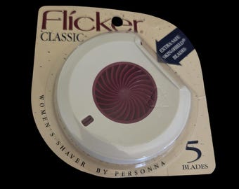 Vintage 2002 Flicker Classic damesscheerapparaat met 5 mesjes, benen en oksels