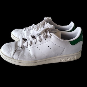 Adidas Mens Stan Smith White Green Sneaker Shoes Size 7.5 UK 6 Low Cut