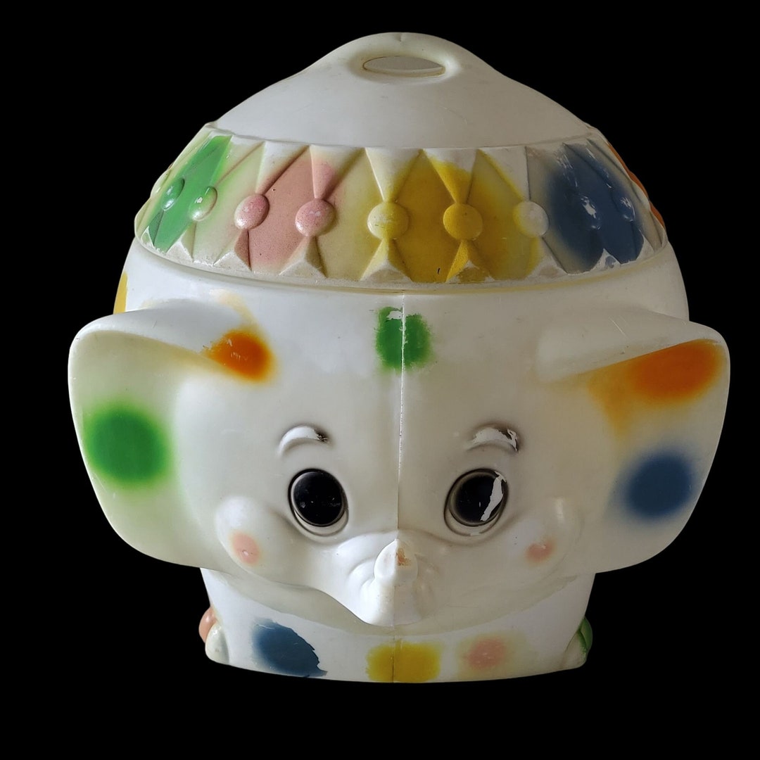 Vintage RARE Polka Dot Circus Elephant Blow Mold Toy Box Chest Etsy