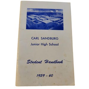 Vintage Carl Sandburg Junior High School 1959-60 Student Handbook