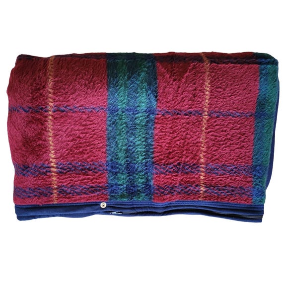 Biederlack Plaid 55 X 68 in Cuddle Wrap Zip Snap Velours Blanket Throw Burgundy Etsy Canada