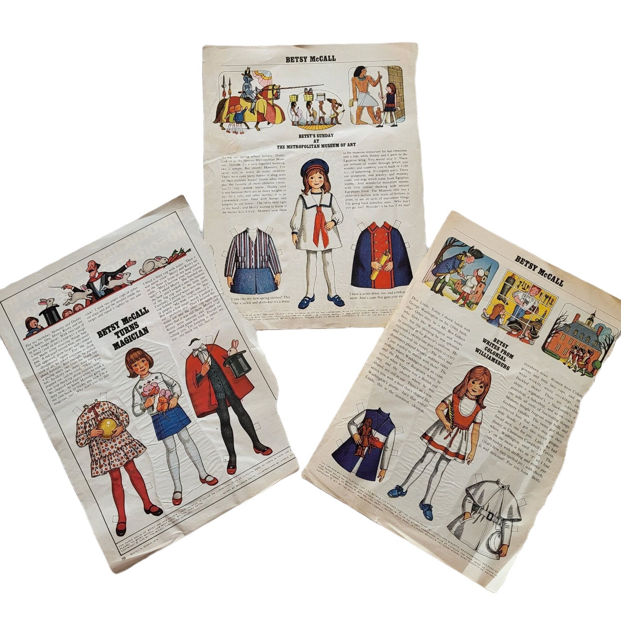 Betsy mccall best sale paper dolls 1970s