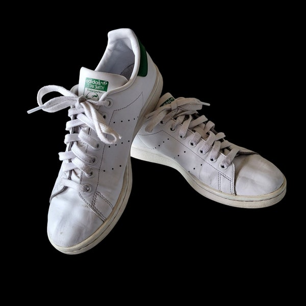 Vintage Adidas Mens Stan Smith White Green Sneaker Shoes Size 7.5 UK 6 Low Cut