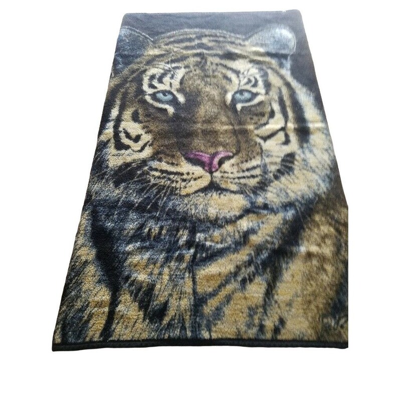 Vintage Biederlack Cuddle Wrap Blanket Tiger 50 X 62 in Zip Etsy