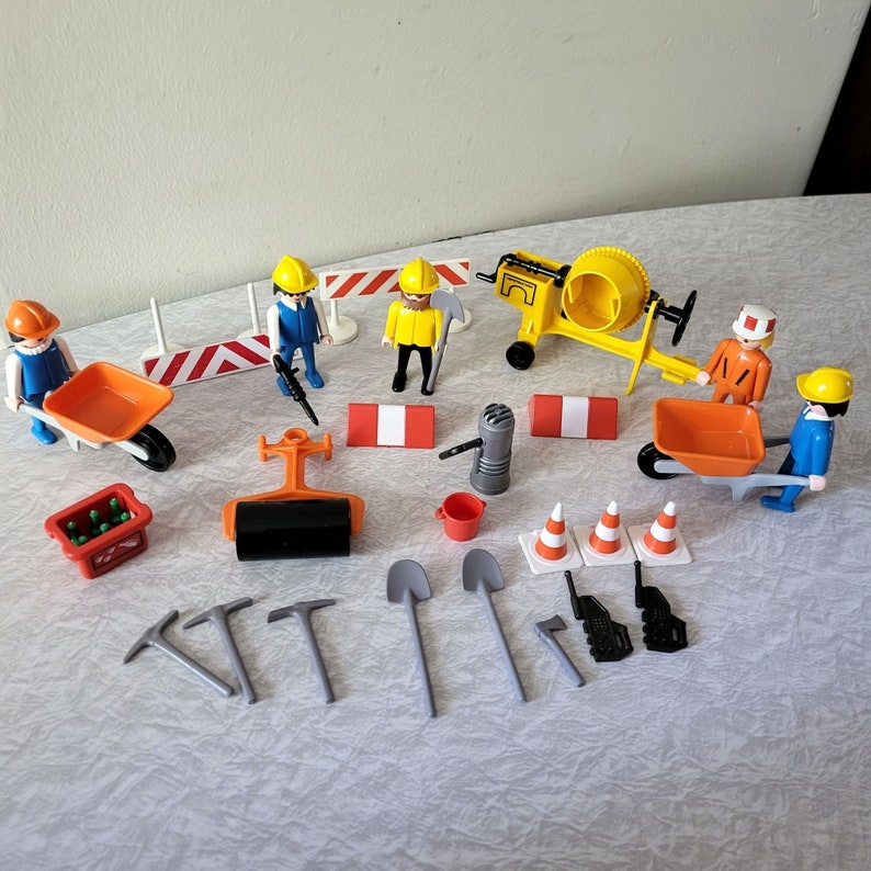 Vintage Playmobil Sets 3562 3325 3368 Construction Worker Etsy