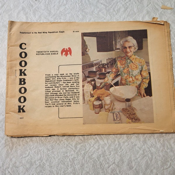 Red Wing MN Republican Eagle 1977 Cookbook 20th Annual Newspaper Supplement