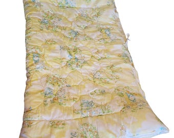 vintage Dundee couette pour lit de bébé jaune floral 1972 sac de couchage