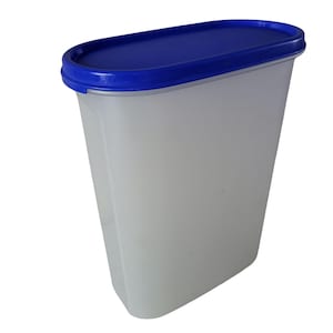 Vintage Tupperware Modular Mates 4 Oval Container 9 3/4 C 2.3L Measure Lid Dark Blue