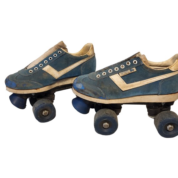 Great Rollerworks Tennis Shoe Roller Skates Blue Whit… Gem