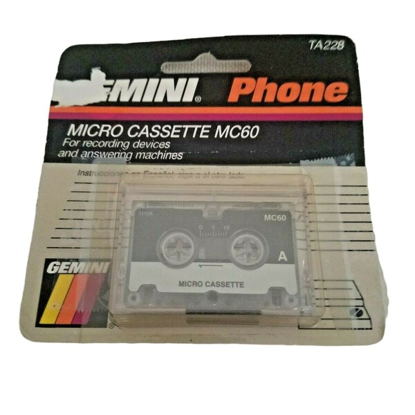 1 Tape Gemini Audio MC-60 Micro Cassette AS166 MC60 New 60 Min Opened Package