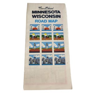 Vintage Travel Vision Minnesota und Wisconsin Straßenkarte, 1984