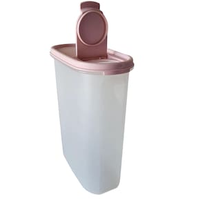 Vintage Tupperware Modular Mates 4 Oval Container 9 3/4 C 2.3L Pour Lid Pink