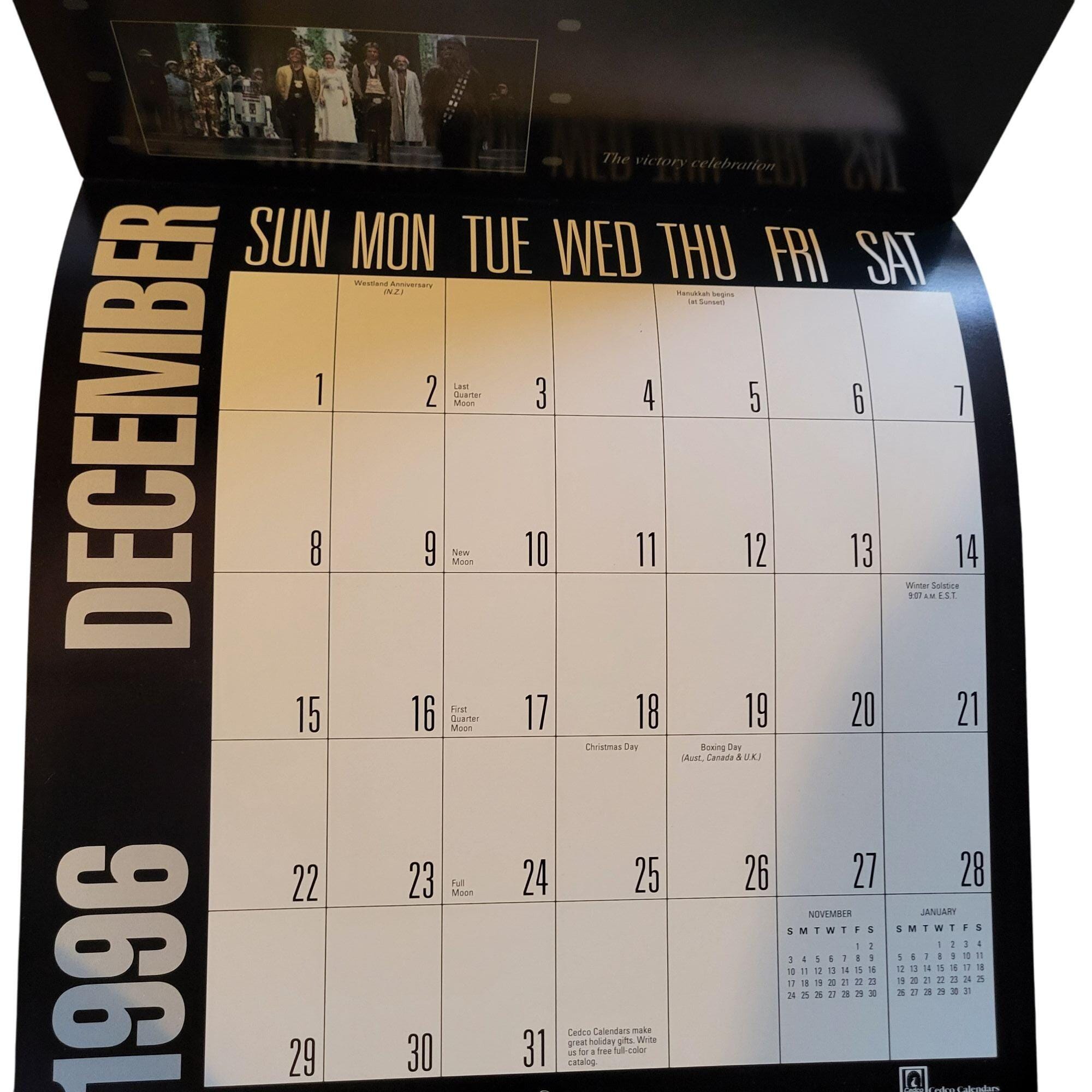 Star Wars 1996 Calendar With 48 Digitally-enhanced Images From the