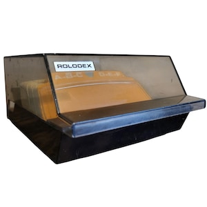 Vintage S-310 Rolodex Card File With Lid & Divider Cards Ruled 2 1/4&quot; x 4&quot; Cards