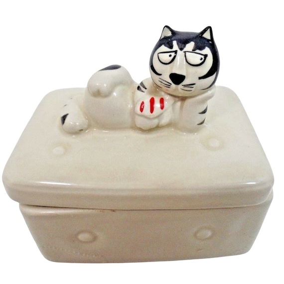 Tom Cat Trinket Box San Francisco Takahashi Hand … - image 1