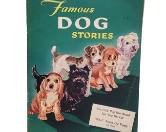 Famous Dog Stories 1944 Perks Publishing Books Stover Soft Cover Book