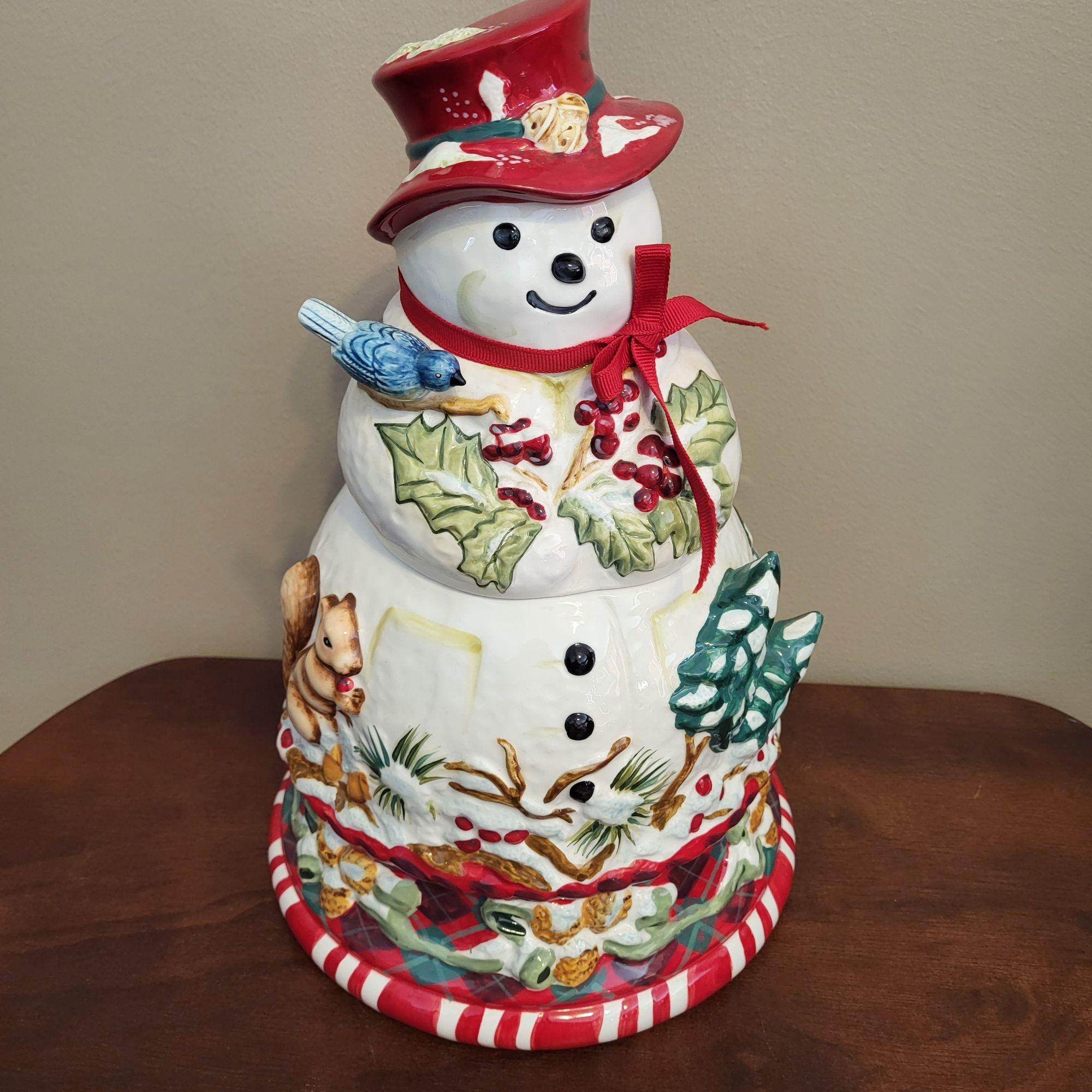 2003 Tracy Porter Jolly 'Ol Snowy 13 in Snowman Christmas Cookie Jar Retired