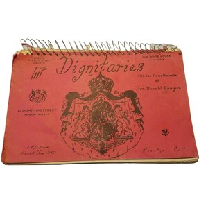 Dignitaries Cookbook Carter Presidential Center Per gentile concessione della signora Reagan Anni '80