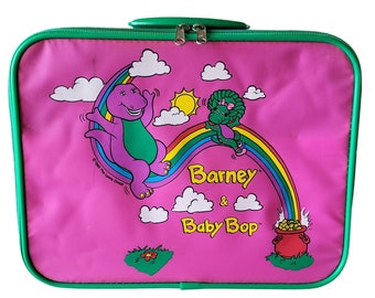 Vintage 1993 Lyons Group Barney & Baby Bop Graphic Suitcase Barney And Friends