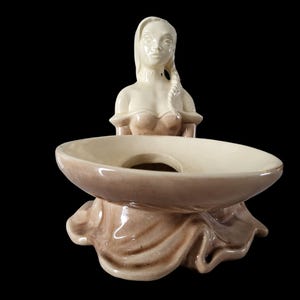Vintage Haeger 3532 Porcelain Maiden Succulent Planter Figurine 10&quot; Lady Woman