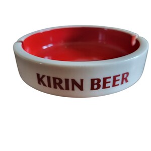 Vintage Kirin Beer Japan Advertising Ashtray Sakura  Japan Ceramic Tobacciana