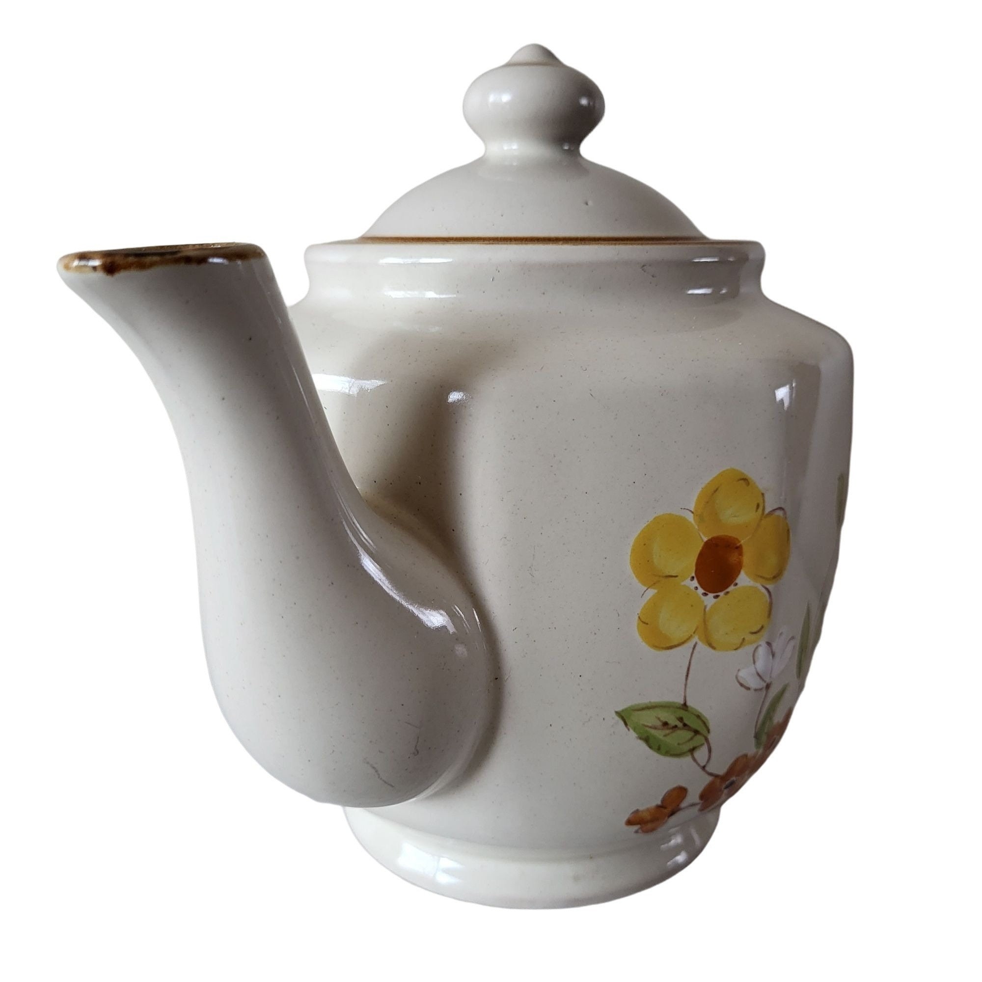 Stonecrest Teapot Floral Design 4002 Stoneware Pamela Vintage Etsy