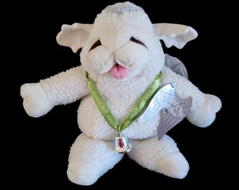 Vintage 1993 Target Baby Lamb Chop Angel Plush Hand Puppet 16" Removable Wings