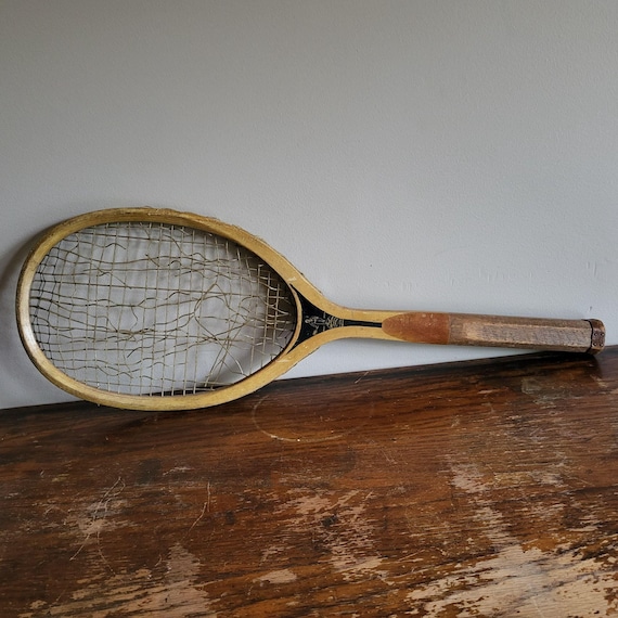 Raquette De Tennis En Bois Vintage - Décor Rétro Pour