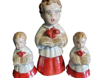 Vintage 1960&#39;s Choir boys Christmas Carolers Figurines Singers Holiday