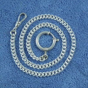 19.5 Grams, Sterling Silver 13 Inch Pocket Watch Chain, Exceptional Quality