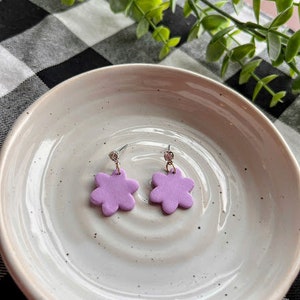 Purple post earrings