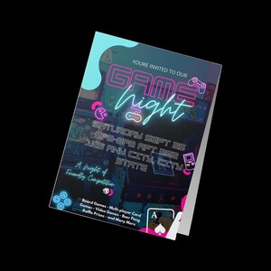 Game Night Editable Party Invitation Canva Template Family Night ...