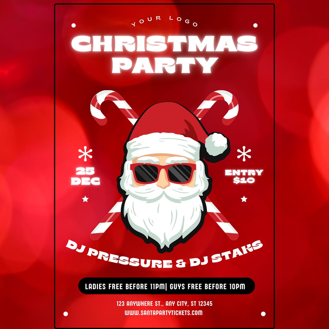 Santa Slay Christmas Party Invitationeditable Canva Template - Etsy Australia