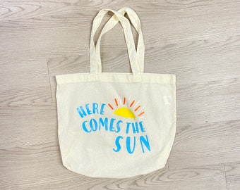 Here comes the sun tote bag, sun tote bag, summer tote bag, beach bag