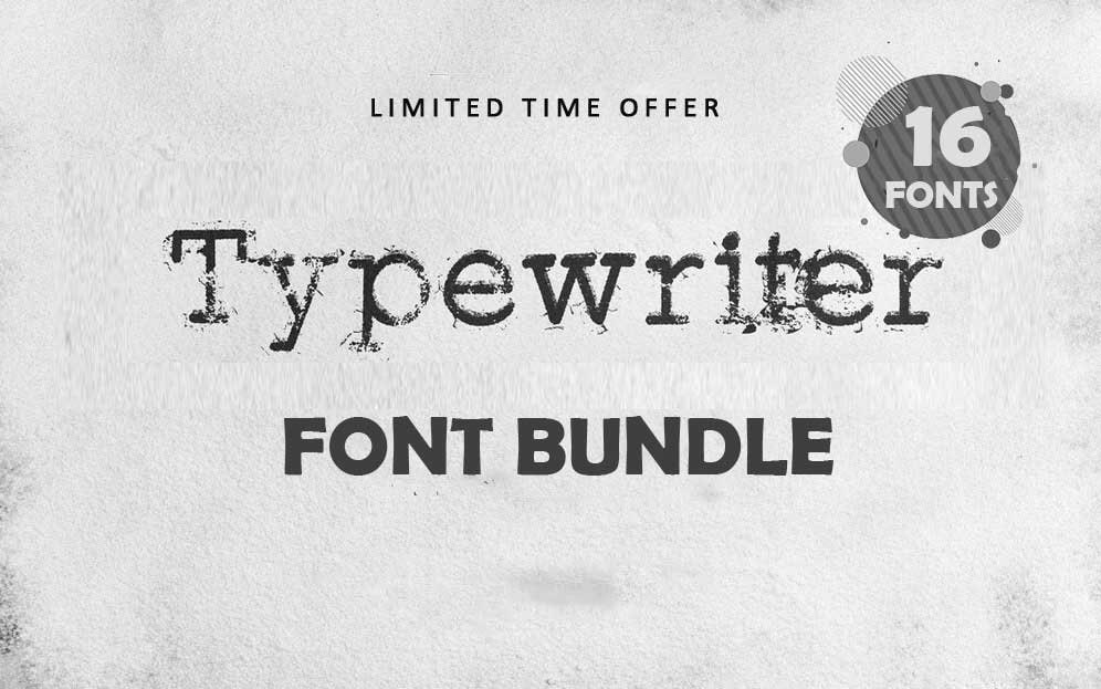 Typewriter Font , Typewriter Alphabet , 16 Fonts , Letters, Newspaper
