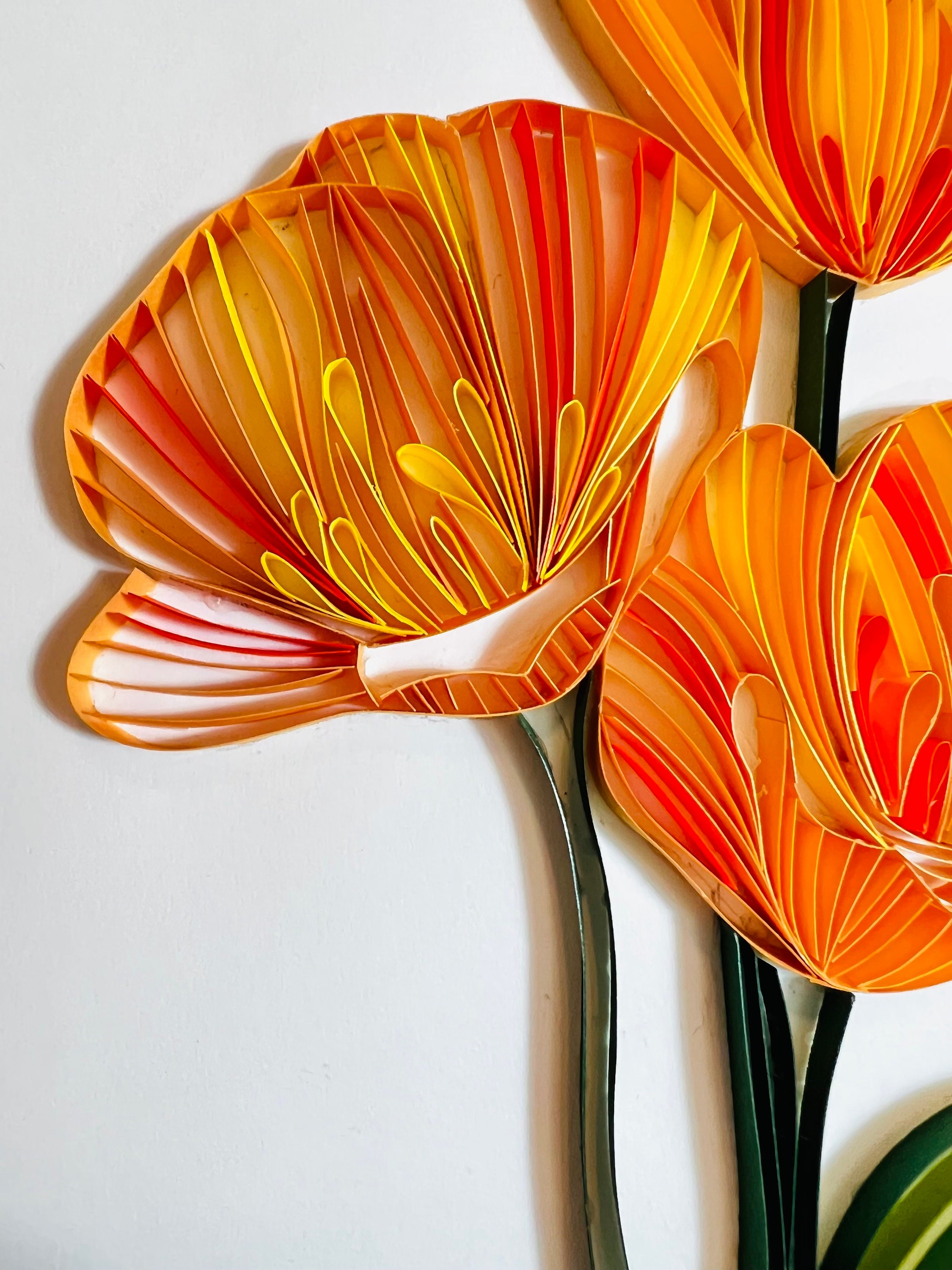 Paper Flower Wall Decor, Tulip Art, 1st Anniversary Gift for Her