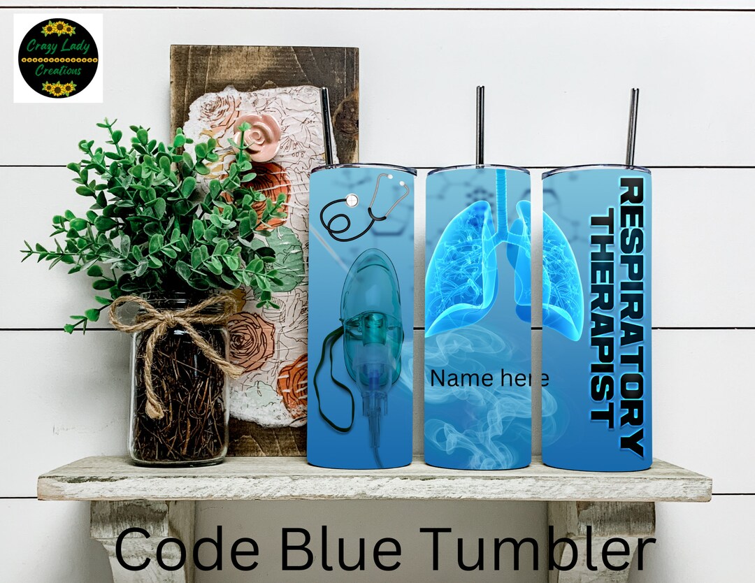 Code Blue Respiratory Therapist 20 Oz Skinny Sublimation Etsy