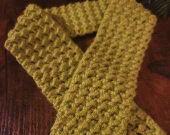 Handmade Crochet Small Kids' Scarf / Keylime