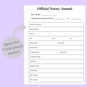 EASY!! Notary Journal | Official Notary Documents | Notary Signing Form ...