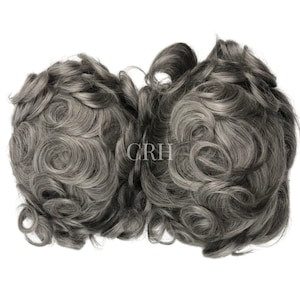 Crown Royalty Hair Toupee Salt and Pepper Color 8X10 Natural Hair Loss Replacement System for Alopecia or Receding Hair Luxury Human Hair
