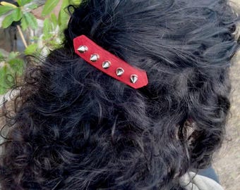 SPIKE BARRETTE - Leather Spring Barrette