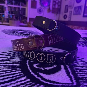 CUSTOMIZABLE - Brown/Black Leather Collar bild 7