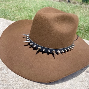 SPIKE BAND (Silver or Gold) - Spiked Leather Hat Bands