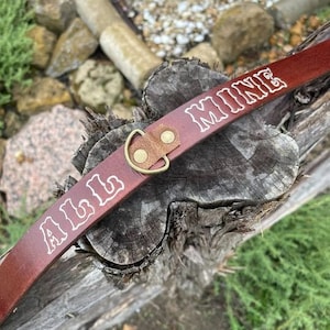 CUSTOMIZABLE - Brown/Black Leather Collar bild 3