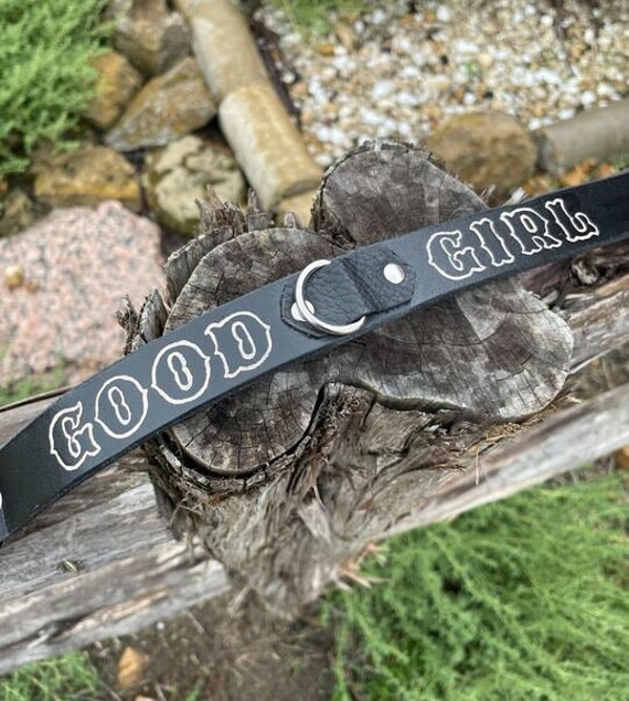 CUSTOMIZABLE - Brown/Black Leather Collar