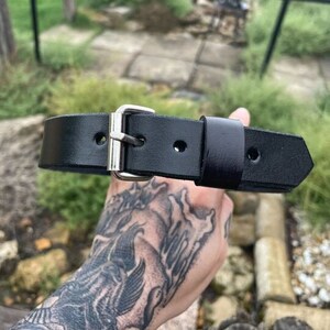 CUSTOMIZABLE - Brown/Black Leather Collar bild 2